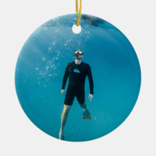 Snorkelen gepersonaliseerde foto keramisch ornament