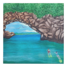 Snorkelen in Paradise Faux Ingepakt Canvas Print