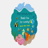 Snorkelen met tropische vis jongen verjaardagsfees ornament kaart (Rechts)