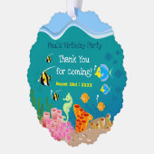 Snorkelen met tropische vis jongen verjaardagsfees ornament kaart (Links)