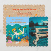 Snorkelende jongen onder het zee kaart (Voorkant / Achterkant)