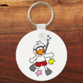 Snorkeling Duck in Beach Sleutelhanger (Voorkant)