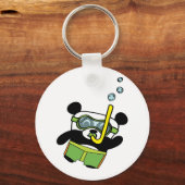 Snorkeling Panda met Goggles en Swimsuit Sleutelhanger (Voorkant)