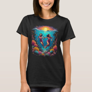 Snorkeling Sisters Onderwater Zee Life T-shirt