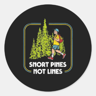 Snort Pines Niet Lines Grappig Jongen Naar School Ronde Sticker