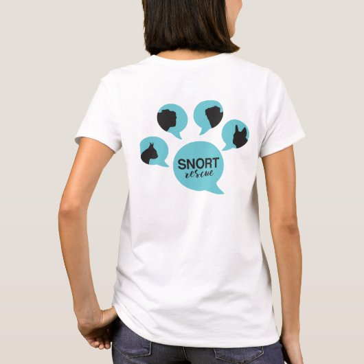 SNORT "wees hun stem" pit omhoog T-shirt (Achterkant)