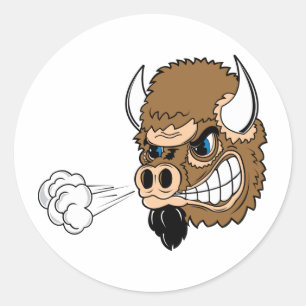 Snorting Bull Ronde Sticker