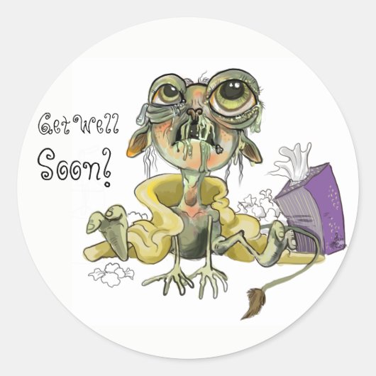 Snot Goblin wordt snel beter! Ronde Sticker (Voorkant)