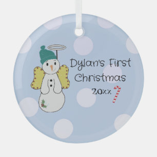 Snow Angel Baby's eerste Kerstmis Glas Ornament