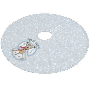Snow Angel Dog Fun Cute Kerstfeestdag Funny Fleece Kerstboom Rok