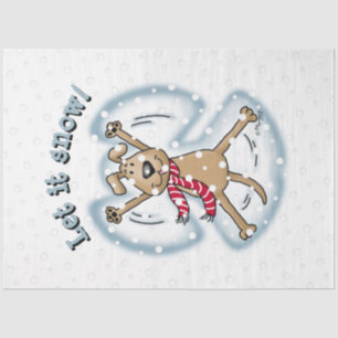 Snow Angel Dog Fun Cute Kerstfeestdag Funny Tissuepapier