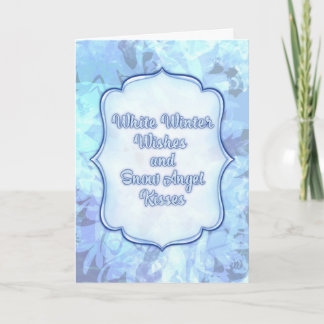 Snow Angel Kisses – Whimsical Winter Greeting Card Kaart