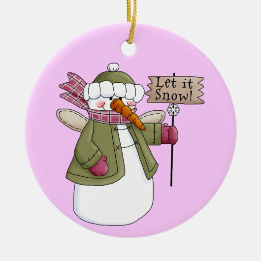 Snow Angel Laat het sneeuwen Ornament (Voorkant)