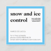 Snow Angel Winter Services Vierkante Visitekaartje (Achterkant)