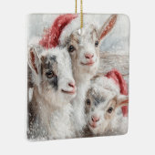 Snow Babies Christmas Goats 2 - YOUR PHOTO Keramisch Ornament (Rechts)
