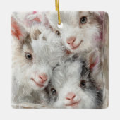 Snow Babies Christmas Goats 3 - YOUR PHOTO Keramisch Ornament (Voorkant)