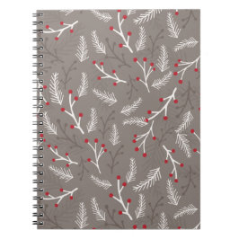 Snow Berries Spiral Notebook Journal in Warm Grey Notitieboek