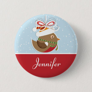 Snow Bird kerstparty Name Badge Naam Ronde Button 5,7 Cm
