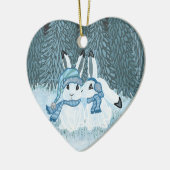 Snow Bunnies Keramisch Ornament (Links)