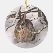 Snow Bunny-kerstversiering Keramisch Ornament (Achterkant)