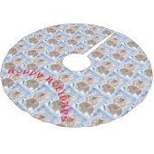 Snow Bunny Rabbit kerstboom Skirt Blue White Rok (Gekanteld)