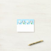 Snow Bunny & Snow Panda Post-it® Notes (Op bureau)