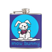Snow Bunny Snowman Rabbit grappig Heupfles (Voorkant)