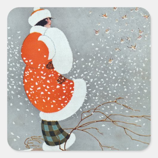 Snow Buntings - Will Hammell  Vierkante Sticker (Voorkant)