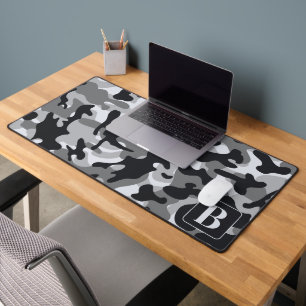 Snow Camo gepersonaliseerde moderne monogram camou Bureaumat