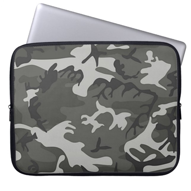 Snow Camo Laptop Sleeve (Voorkant)