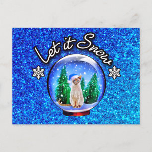 SNOW CAT KERST Bedankt/Groeten/UITNODIGING - BLANK Briefkaart