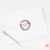 Snow Christmas Wreath Ronde Sticker (Envelop)