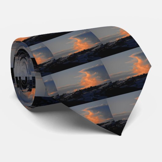 Snow Cloud over Newtown, powys Stropdas (Opgerold)