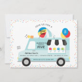 Snow Cone Vrachtwagen Verjaardagsfeestuitnodiging Kaart (Voorkant)