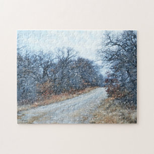Snow Country Road Winter Art Puzzel