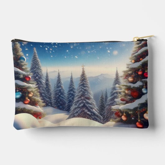 Snow Cover Christmas Tree in Woods Etui (Achterkant)