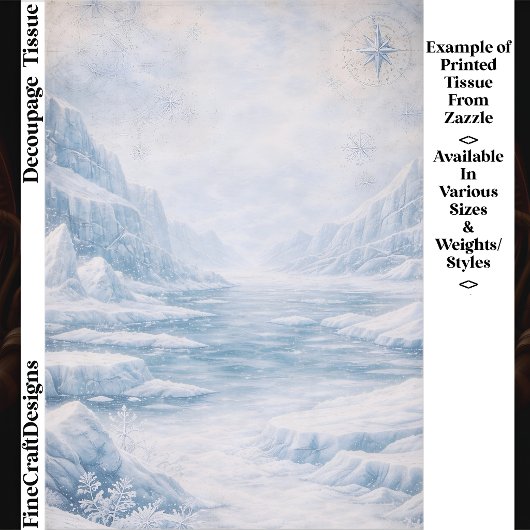 Snow Covered Arctic Landscape FG4 Decoupage Tissuepapier