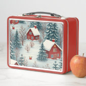 Snow-Covered Countryside Village Lunch Box (En situation)