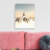 Snow Covered Mountain Buddha Canvas Afdruk (Insitu (Woonkamer))
