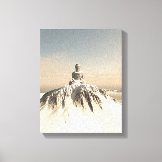 Snow Covered Mountain Buddha Canvas Afdruk (Voorkant)