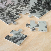 Snow Covered Pine Trees Moon Sunset Legpuzzel (Zijkant)
