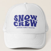 Snow Crew Winter Family Vacation Trip Blue Trucker Pet (Voorkant)
