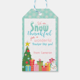 Snow Dankbare Leraren Dank U Cadeau Label Cadeaulabel