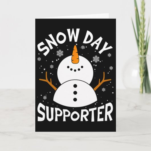 Snow Day Supporter Snowflake Funny Teacher Christm Kaart (Voorkant)