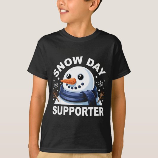 Snow Day Suprter Fun Snowman Design For Winter Lov T-shirt (Voorkant)