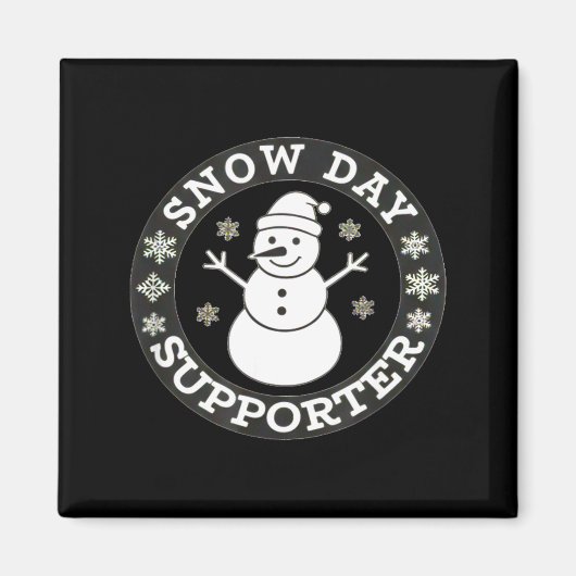 Snow Day Suprter Fun Winter Snowflake Teacher Stud Magneet (Voorkant)