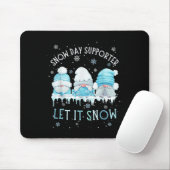 Snow Day Suprter Let It Snow Cute Blue Gnome Xmas Muismat (Met muis)