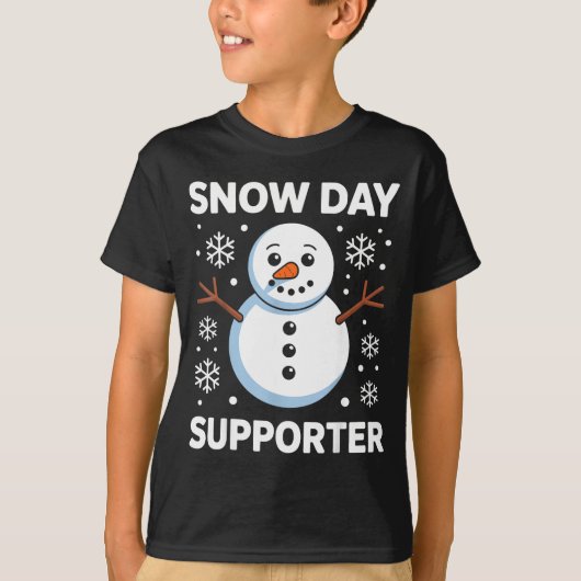 Snow Day Suprter Snow Snowflake Snowman Winter Tea T-shirt (Voorkant)