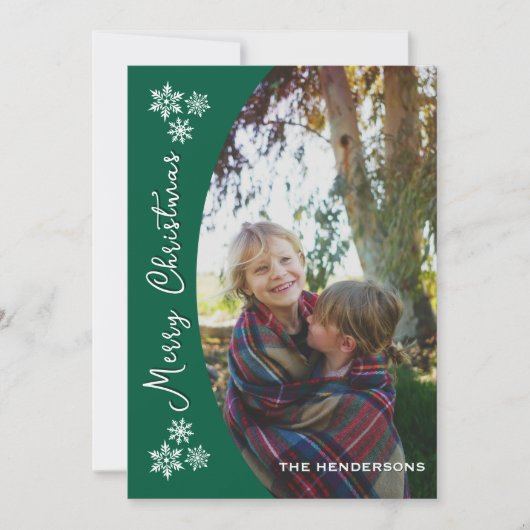 Snow Dayz Photo Collage Christmas Kaart | Green (Voorkant)