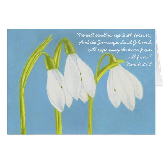 Snow Drops Sympathy Card JW (Devant horizontal)